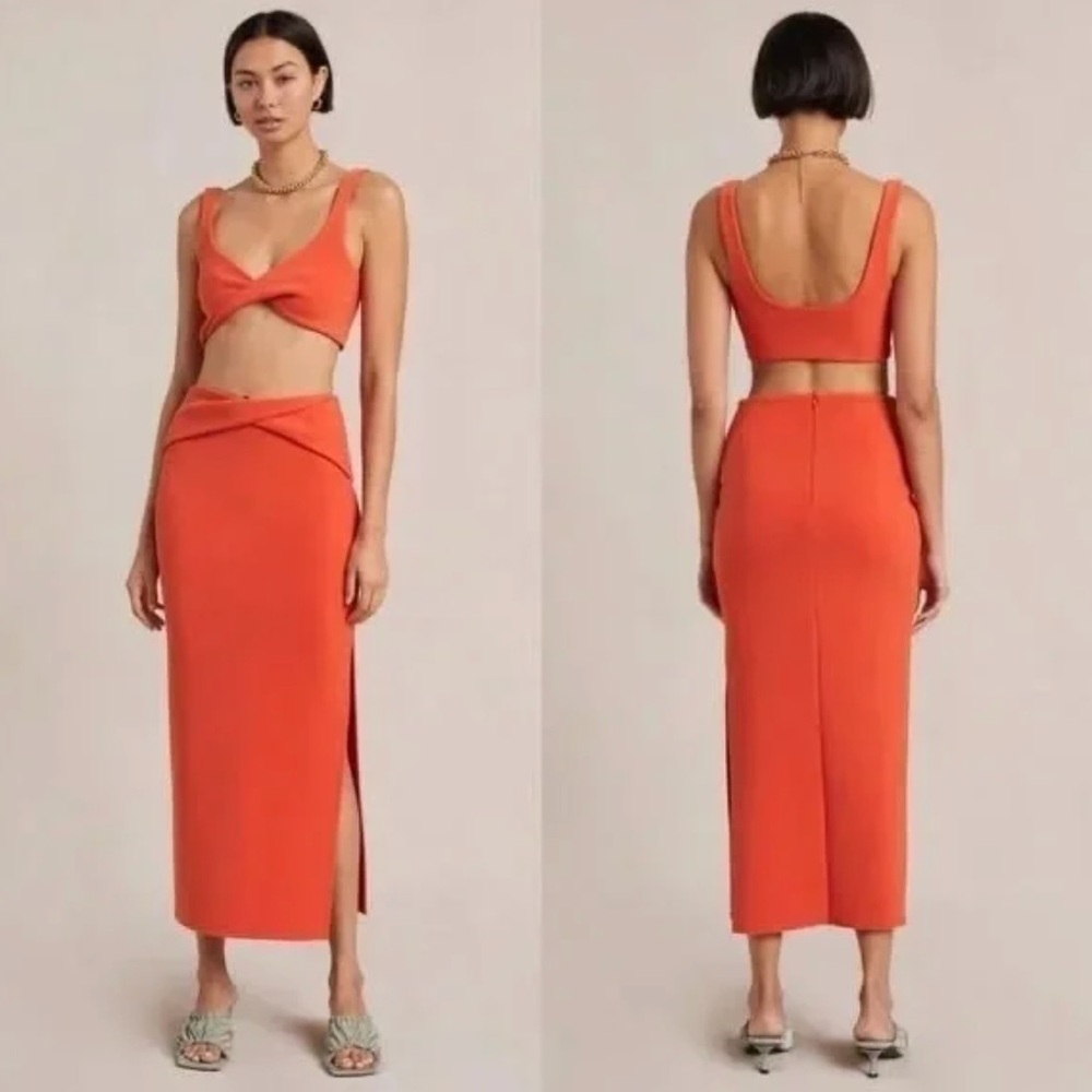 bec + bridge Vibrant Orange Skirt Set